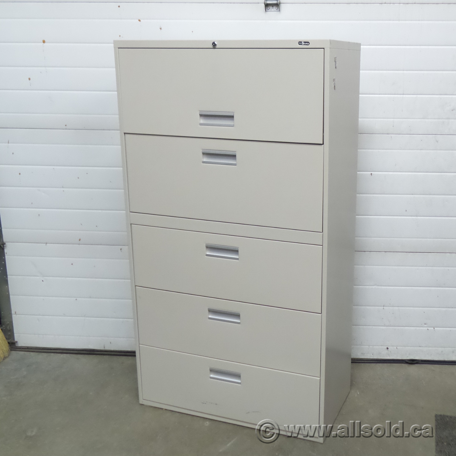 Prosource Beige 5 Drawer Lateral File Locking Allsold.ca
